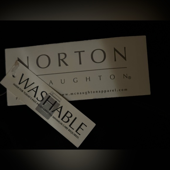 Norton McNaughton NWT Maggngcm Tuxedo Black Straight Wide Leg Sz 16.Machine Wash - Picture 7 of 14